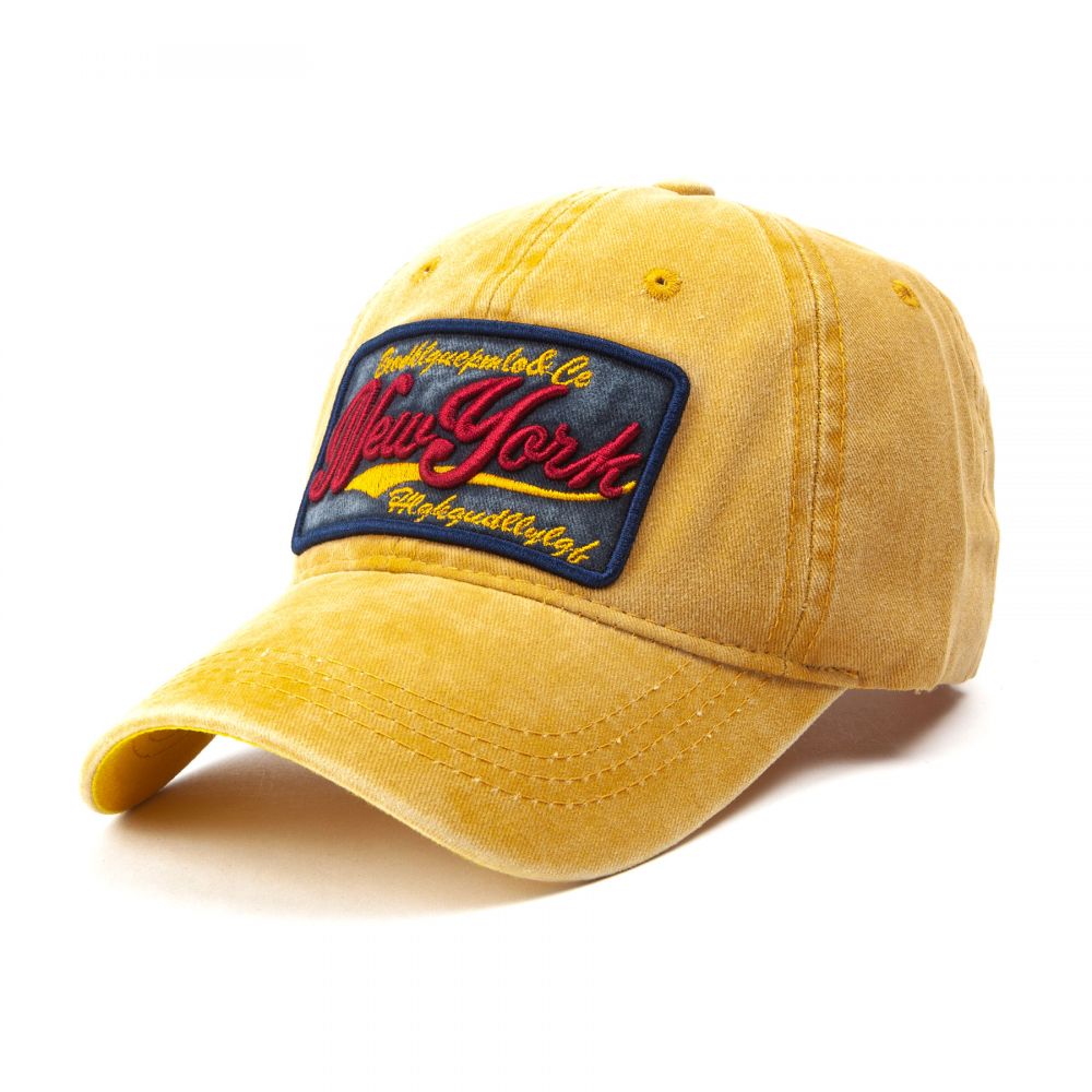 Czapka Versoli Who New York z haftem regulowana bawełna beżowa strap back