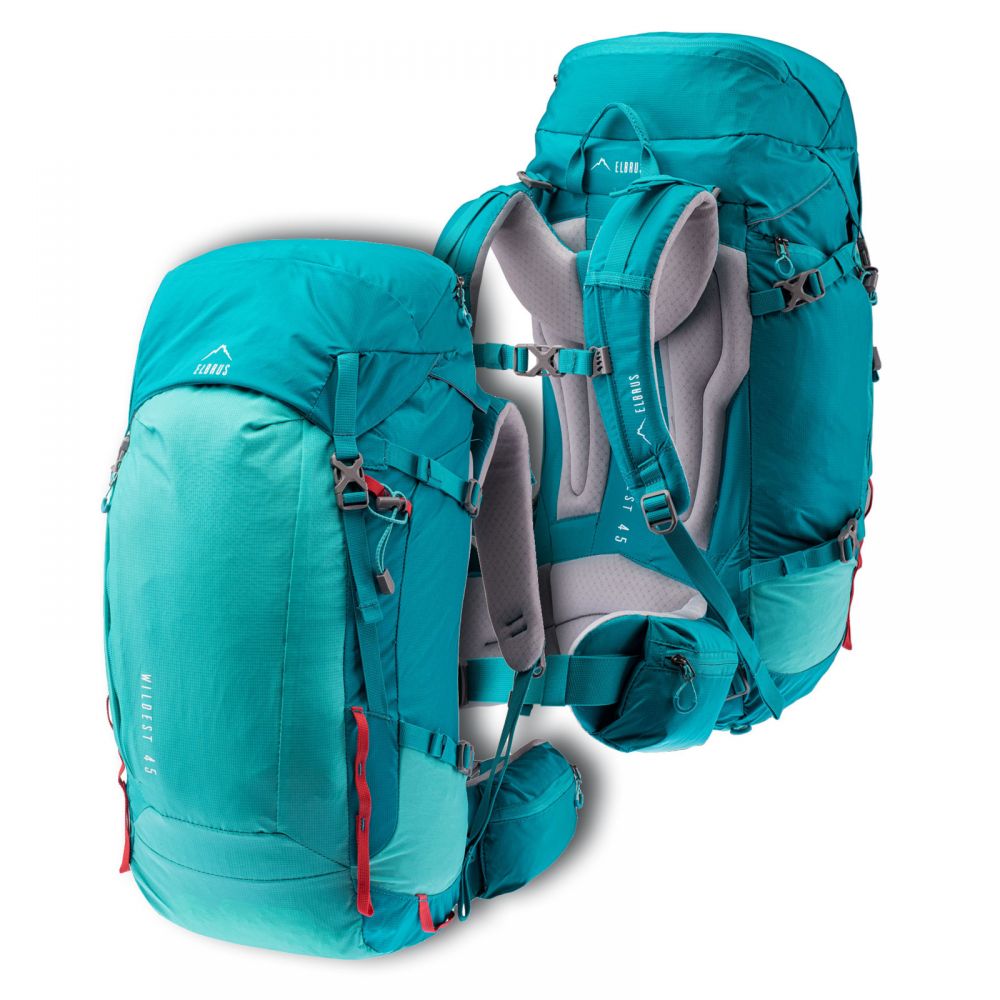 Elbrus WILDESTA 45 L Plecak Turystyczny turkusowy 1,4kg Pokrowiec deszczowy