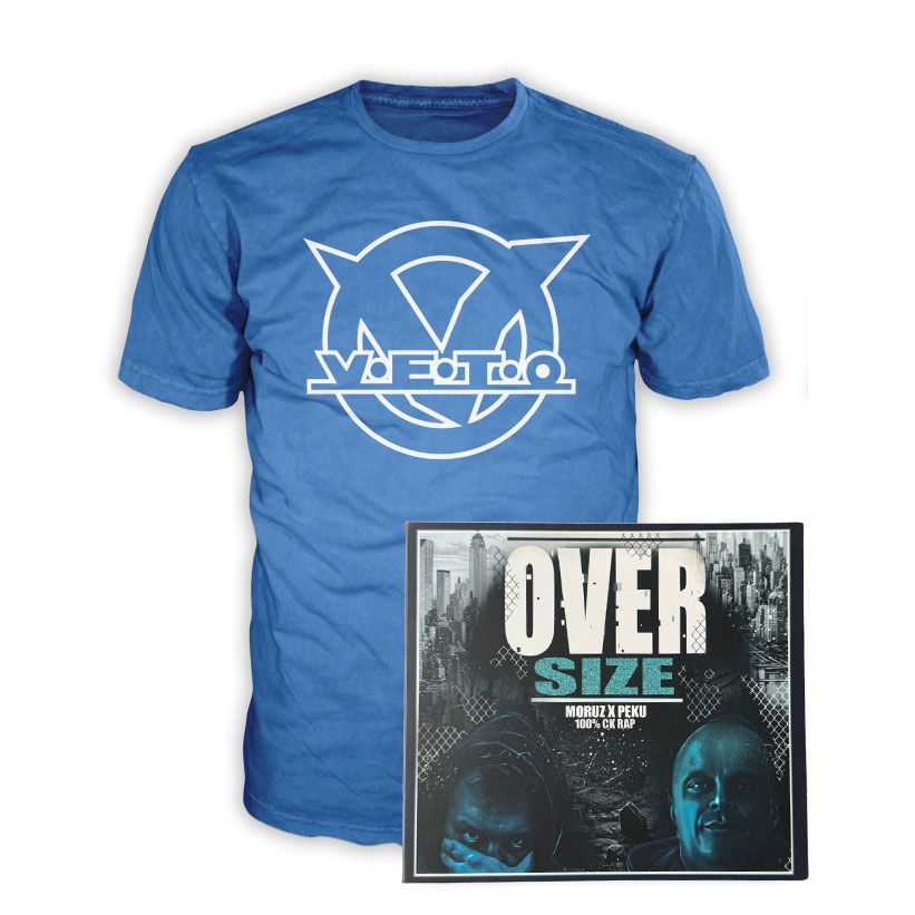 Koszulka + Płyta CD MORUS X PĘKU – OVER SIZE z autografem Lazurowa