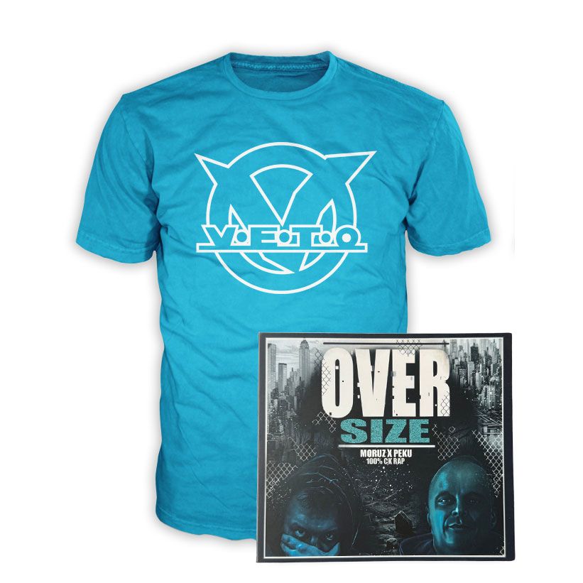 Koszulka + Płyta CD MORUS X PĘKU – OVER SIZE z autografem Turkus