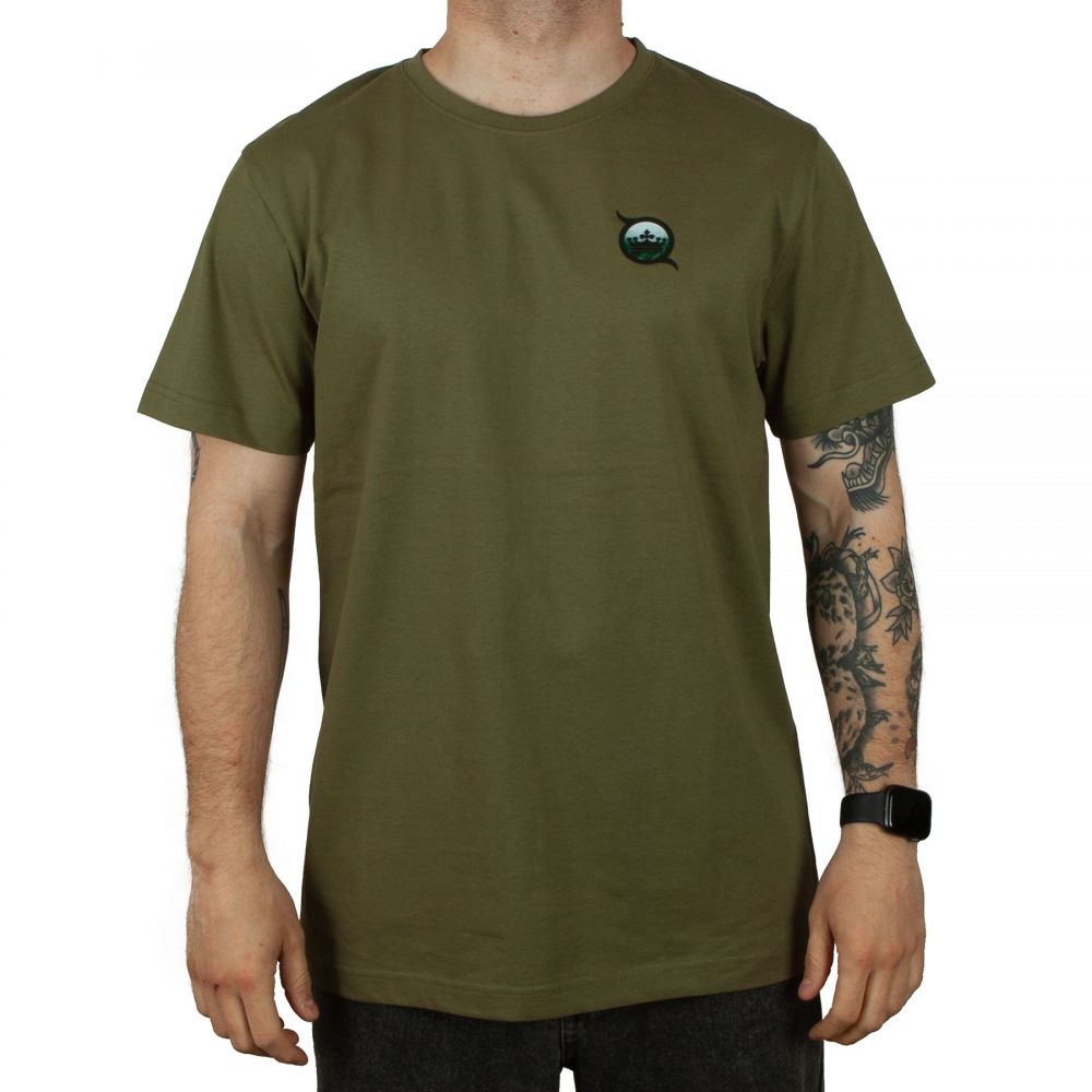 Koszulka męska Shott Wear Logo 3D Las Forest Khaki oliwkowa małe logo