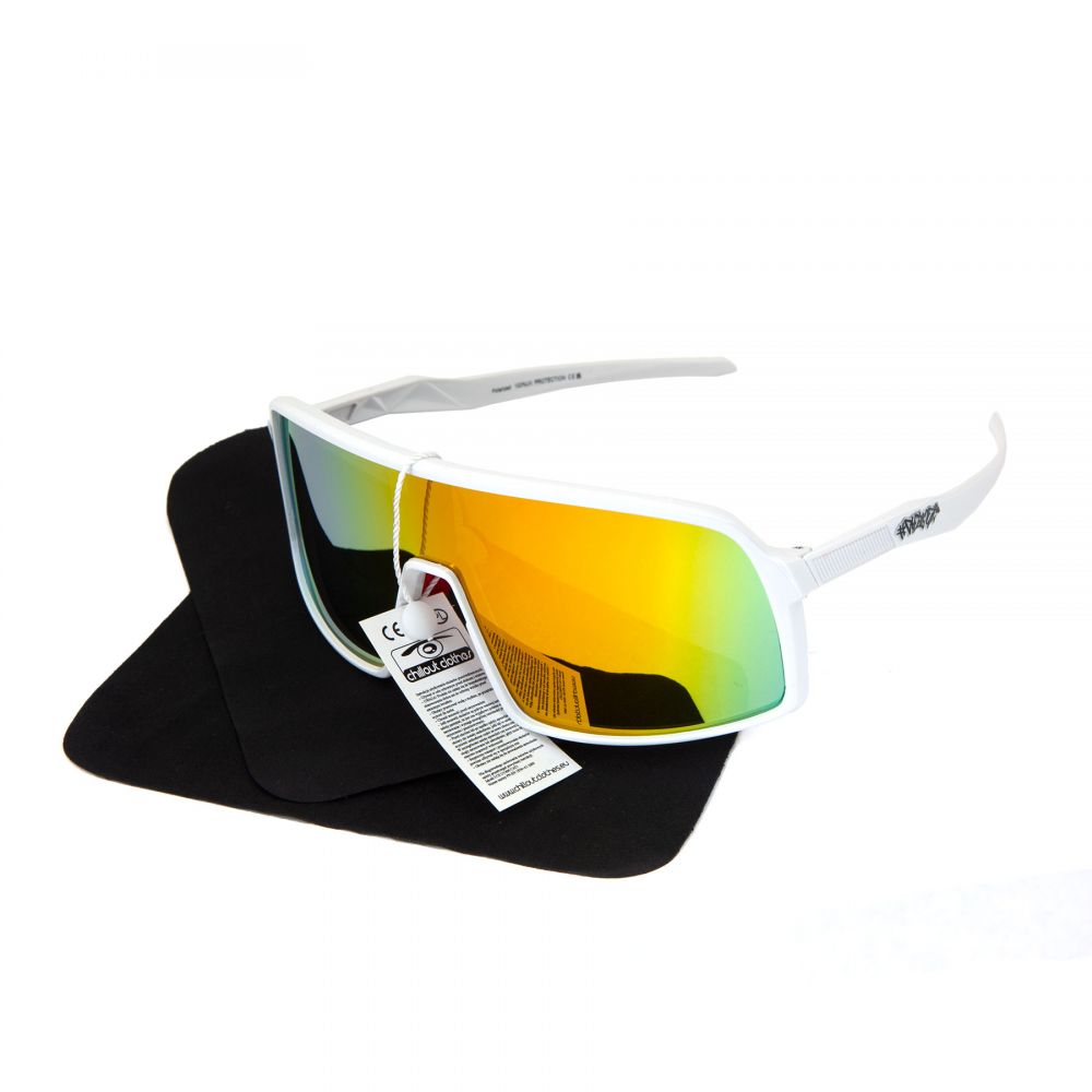 Okulary sportowe polaryzacyjne Chillout MIAMI 107 C3 białe lustrzane