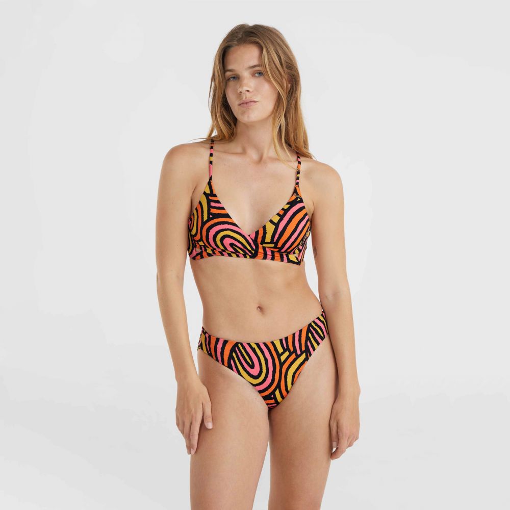 Damski Strój Kąpielowy Dwuczęściowy Baay - Maoi Bikini Set Orange Rainbow Stripe