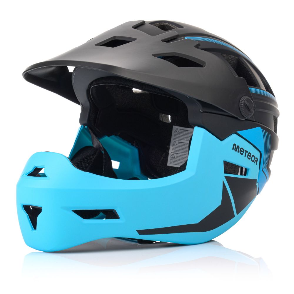 Full-face bicycle helmet Meteor Hydra M 55-58 cm black/blue