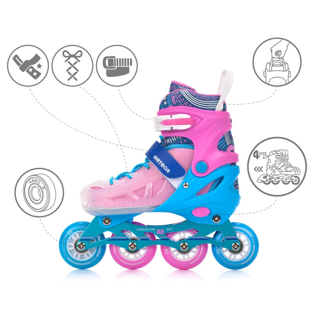 Inline skates Meteor Loky S 30-33 pink/blue