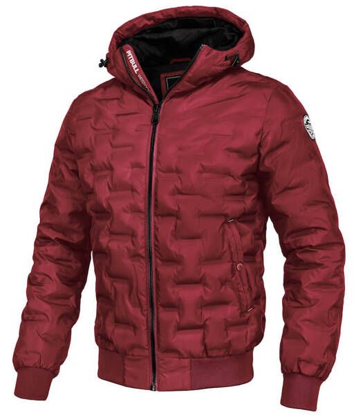 Kurtka zimowa pit bull carver quilted hooded burgundy