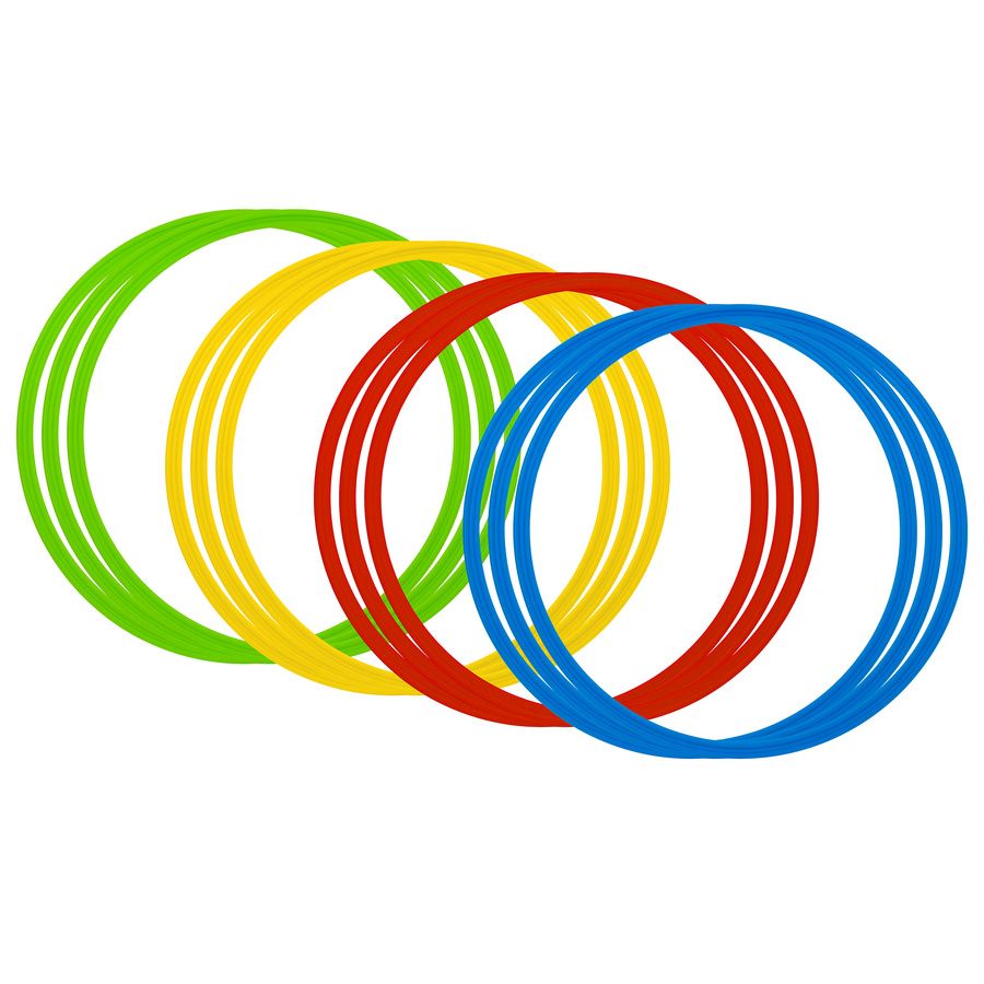 Obręcze treningowe 45cm 12szt. / kt12-45rgby